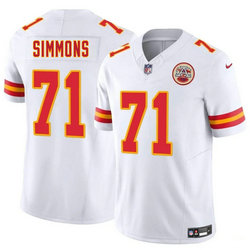 Nike Kansas City Chiefs #71 Josh Simmons White 2025 Draft Authentic Stitched NFL Jersey