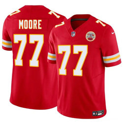 Nike Kansas City Chiefs #77 Jaylon Moore Red Throwback Authentic Stitched NFL Jersey