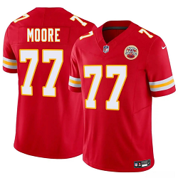 Nike Kansas City Chiefs #77 Jaylon Moore Red Throwback Authentic Stitched NFL Jersey