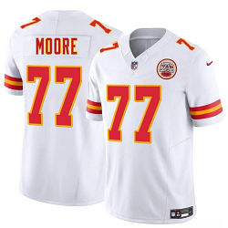 Nike Kansas City Chiefs #77 Jaylon Moore White Throwback Authentic Stitched NFL Jersey