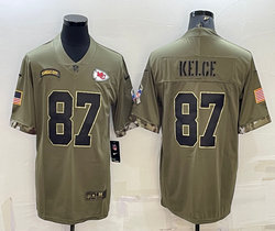 Nike Kansas City Chiefs #87 Travis Kelce 2022 Salute To Service Authentic Stitched NFL jersey