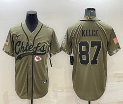 Nike Kansas City Chiefs #87 Travis Kelce 2022 Salute To Service Joint baseball jersey