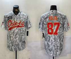 Nike Kansas City Chiefs #87 Travis Kelce 2024 Salute to Service Joint baseball Jersey