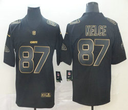 Nike Kansas City Chiefs #87 Travis Kelce Black Gold Authentic Stitched NFL jersey