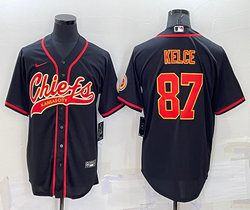 Nike Kansas City Chiefs #87 Travis Kelce Black Joint adults Authentic Stitched baseball jersey
