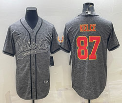 Nike Kansas City Chiefs #87 Travis Kelce Hemp grey Joint Authentic Stitched baseball jersey