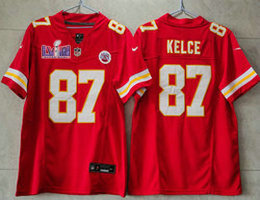 Nike Kansas City Chiefs #87 Travis Kelce Red 2023 F.U.S.E With 2024 Super Bowl (LVIII ) patch Jersey