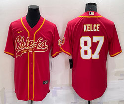 Nike Kansas City Chiefs #87 Travis Kelce Red Joint adults Authentic Stitched baseball jersey