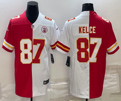 Nike Kansas City Chiefs #87 Travis Kelce Red and White Authentic Stitched NFL jersey