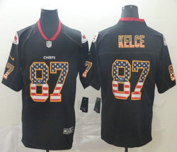 Nike Kansas City Chiefs #87 Travis Kelce USA Flag Fashion Authentic Stitched NFL jersey