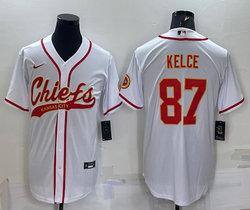 Nike Kansas City Chiefs #87 Travis Kelce White Joint adults Authentic Stitched baseball jersey