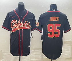 Nike Kansas City Chiefs #95 Chris Jones Black Joint Authentic stitched baseball jersey