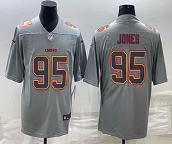 Nike Kansas City Chiefs #95 Chris Jones Grey Atmosphere Vapor Untouchable Jersey