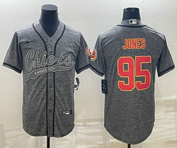 Nike Kansas City Chiefs #95 Chris Jones Hemp grey Joint Authentic stitched baseball jersey