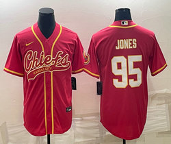 Nike Kansas City Chiefs #95 Chris Jones Red Joint Authentic stitched baseball jersey