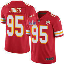 Nike Kansas City Chiefs #95 Chris Jones Red Vapor Untouchable With 2024 Super Bowl (LVIII ) patch Jersey