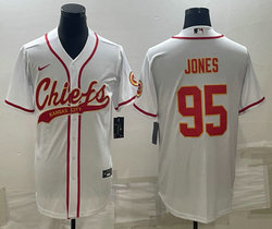 Nike Kansas City Chiefs #95 Chris Jones White Joint Authentic stitched baseball jersey