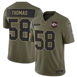 Nike Kansas City Chiefs 58 Derrick Thomas Olive 2025 Salute To Service Stitched Football Jersey
