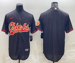 Nike Kansas City Chiefs Black red stripe Joint Authentic Stitched baseball jersey
