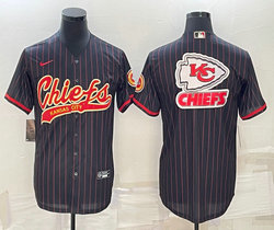 Nike Kansas City Chiefs Black stripe Joint logo patch Authentic stitched baseball jersey
