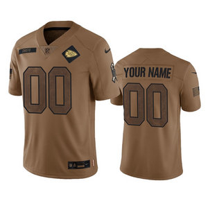 Nike Kansas City Chiefs Custom 2023 Brown Salute To Service Authentic Stitched NFL Jersey