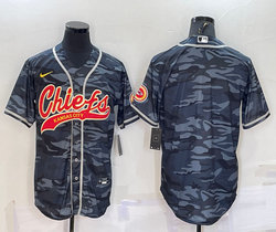 Nike Kansas City Chiefs Grey Camo With Patch Joint Adults Authentic Stitched baseball jersey