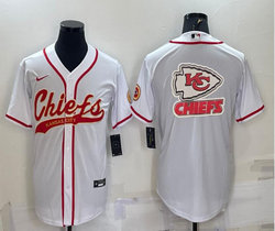 Nike Kansas City Chiefs White Joint adults Big Logo Authentic Stitched baseball jersey