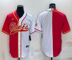 Nike Kansas City Chiefs White and red Joint adults Authentic Stitched baseball jersey