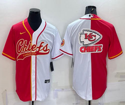 Nike Kansas City Chiefs White and red Joint adults Big Logo Authentic Stitched baseball jersey