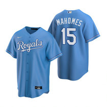 Nike Kansas City Royals #15 Patrick Mahomes Light Blue Game Authentic Stitched MLB Jersey
