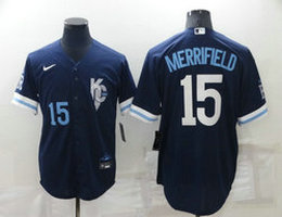 Nike Kansas City Royals #15 Whit Merrifieldr 2022 City #17 in front Game Authentic stitched MLB jersey