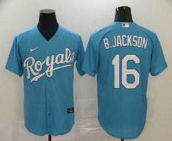 Nike Kansas City Royals #16 Bo Jackson Light Blue Game Authentic Stitched MLB Jersey