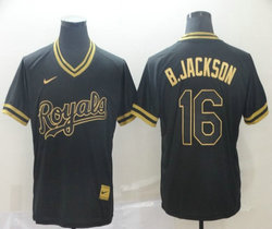 Nike Kansas City Royals #16 Bo Jackson Pullover Cooperstown Collection Authentic stitched MLB jersey