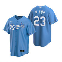 Nike Kansas City Royals #23 Mike Minor Light Blue Game Authentic Stitched MLB Jersey