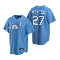 Nike Kansas City Royals #27 Adalberto Mondesi Light Blue Game Authentic Stitched MLB Jersey