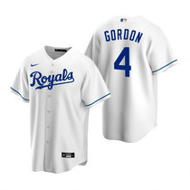 Nike Kansas City Royals #4 Alex Gordon White Game Authentic Stitched MLB Jersey