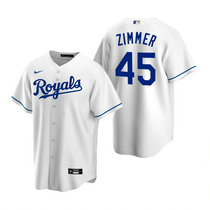 Nike Kansas City Royals #45 Kyle Zimmer White Game Authentic Stitched MLB Jersey