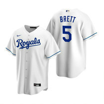 Nike Kansas City Royals #5 George Brett White Game Authentic Stitched MLB Jersey