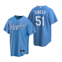Nike Kansas City Royals #51 Brady Singer Light Blue Game Authentic Stitched MLB Jersey
