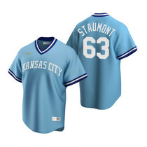 Nike Kansas City Royals #63 Josh Staumont Cooperstown Collection Authentic Stitched MLB Jersey