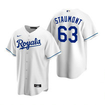 Nike Kansas City Royals #63 Josh Staumont White Game Authentic Stitched MLB Jersey