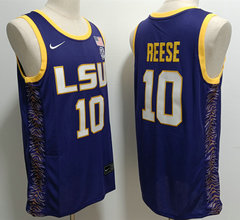 Nike LSU Tigers #10 Angel Reese Purple Stitched Jersey