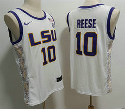 Nike LSU Tigers #10 Angel Reese White Stitched Jersey