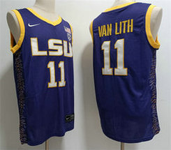 Nike LSU Tigers #11 Hailey Van Lith Purple Stitched Jersey