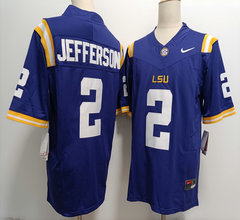 Nike LSU Tigers #2 Justin Jefferson Purple Stitched NCAA Jersey