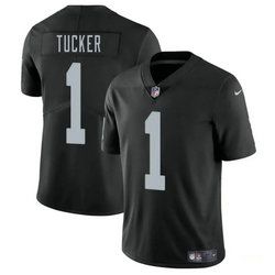 Nike Las Vegas Raiders #1 Tre Tucker Black Vapor Untouchable Authentic Stitched NFL Jersey