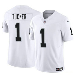 Nike Las Vegas Raiders #1 Tre Tucker White Vapor Untouchable Authentic Stitched NFL Jersey