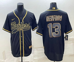 Nike Las Vegas Raiders #13 Hunter Renfrow Black Gold Joint Authentic Stitched baseball jersey