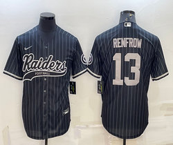 Nike Las Vegas Raiders #13 Hunter Renfrow Black Joint adults Stripe Authentic Stitched baseball jersey