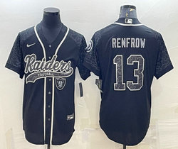 Nike Las Vegas Raiders #13 Hunter Renfrow Black Reflective with logo Authentic Stitched baseball Jersey
